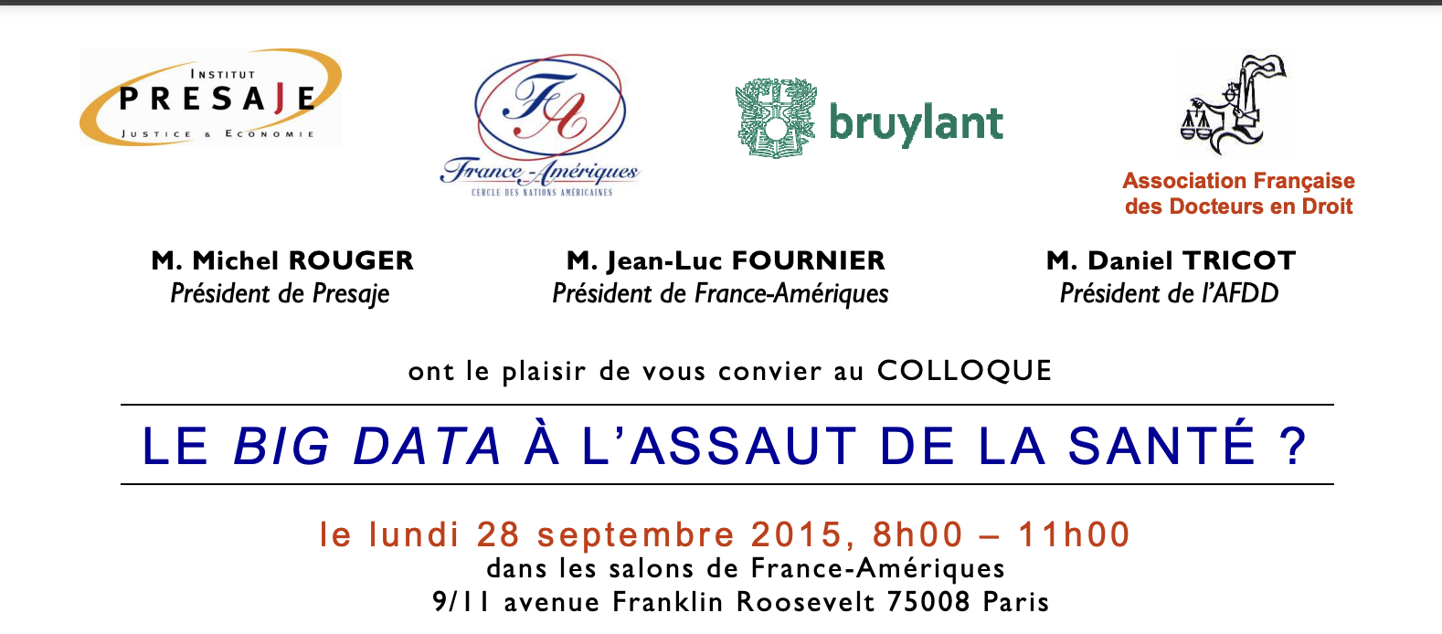 Colloque : Le Big Data au service de la santé ?
